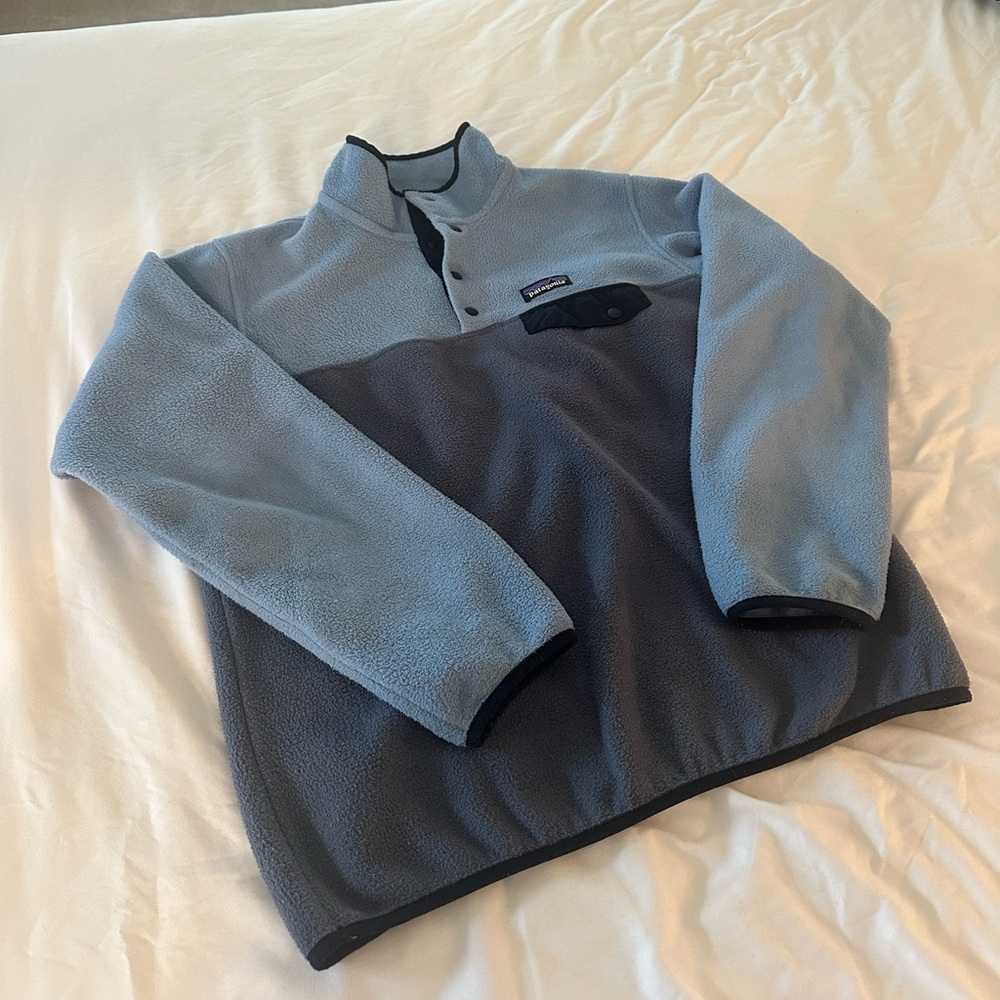 Patagonia Synchilla Snap-T Fleece Pullover in Light Blue/Grey